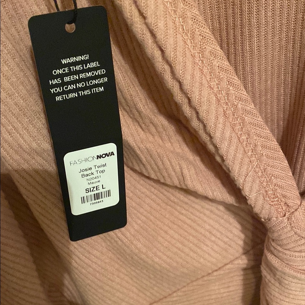 Pink Ribbed Long Sleeve Top - Picture 4 of 4